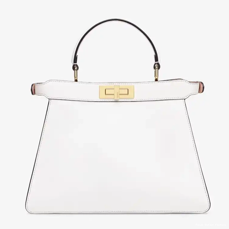 Affordable HOT ISeeU White Bag Laether Nappa Peekaboo Medium Fendi In 0511